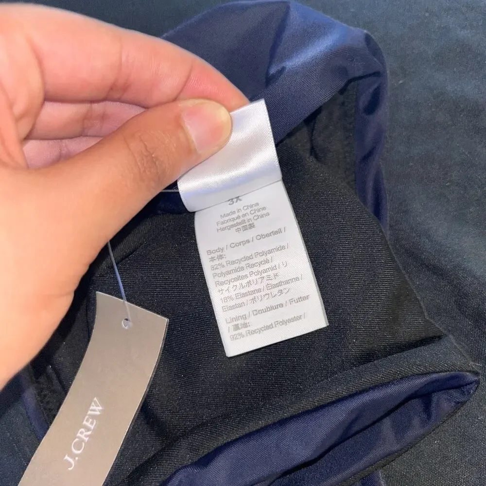 New NWT J. Crew Navy Blue Bikini Swim Bathing Suit Bottom Women's Size 3X